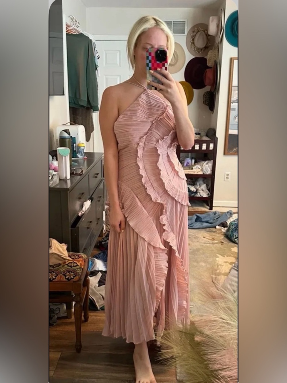 Pink Asymmetrical Dress - Picture 8 of 8